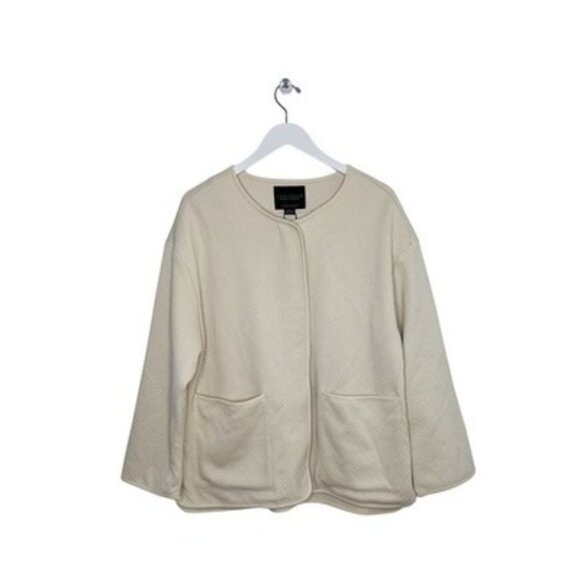 Sanctuary Jackets & Blazers - Sanctuary Quilted Topper Jacket Size L Ivory Boxy Office Career Minimalist NWT